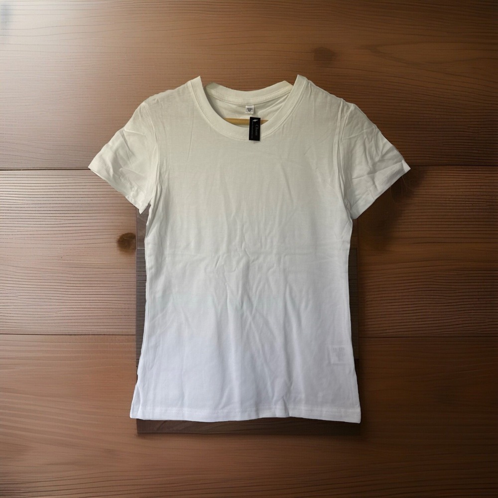 Chuns Junior Teens T-Shirt 100% Cotton Fitted Sleeves Tee Medium White